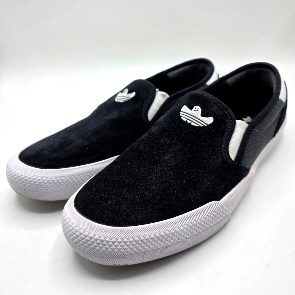 Adidas Ghost Slip On Shoes Skateboarding Shmoofoil  Mens 10.5 Black White Suede